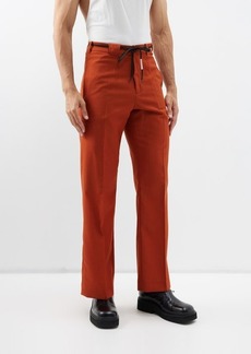 Marni - Pleated Wool Straight-leg Trousers - Mens - Brown