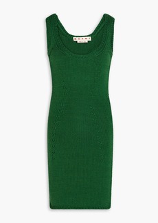 Marni - Pointelle-knit wool mini dress - Green - IT 36