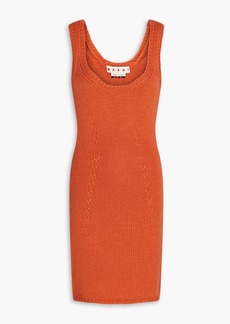Marni - Pointelle-knit wool mini dress - Orange - IT 40