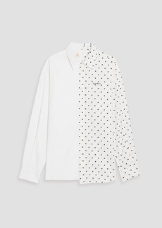 Marni - Polka-dot cotton-broadcloth and poplin shirt - White - IT 40