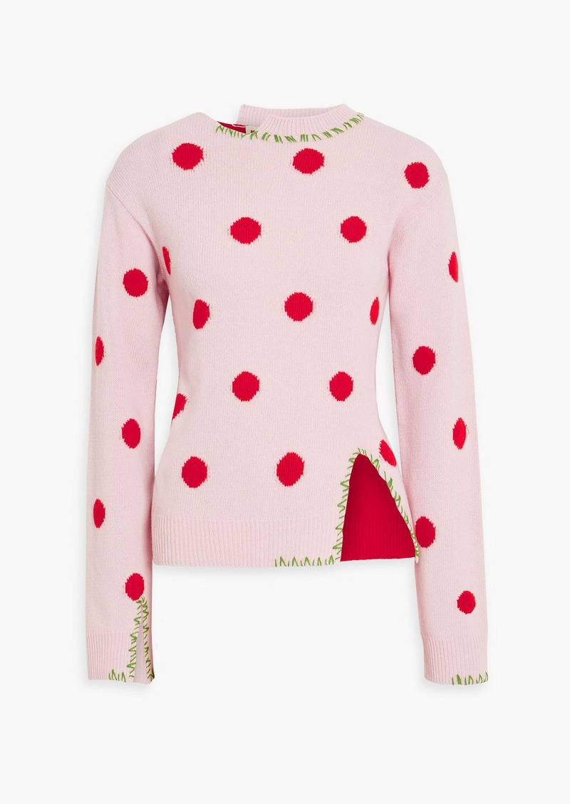 Marni - Polka-dot jacquard-knit wool sweater - Pink - IT 38