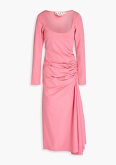 Marni - Ruched cady midi dress - Pink - IT 44