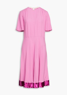 Marni - Satin-trimmed ruched crepe dress - Pink - IT 42