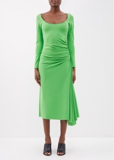 Marni - Side-draped Stretch-jersey Midi Dress - Womens - Green
