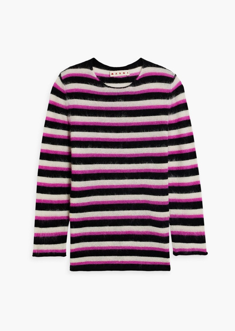 Marni - Striped wool and mohair-blend sweater - Purple - IT 36