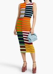 Marni - Striped wool midi dress - Orange - IT 36