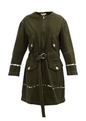 Marni - Tie-dyed Belted Denim Coat - Womens - Green