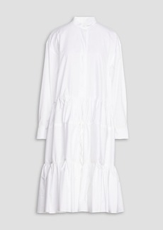 Marni - Tiered gathered cotton-poplin midi dress - White - IT 38