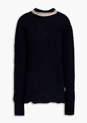Marni - Two-tone cashmere and wool-blend turtleneck sweater - Blue - IT 38