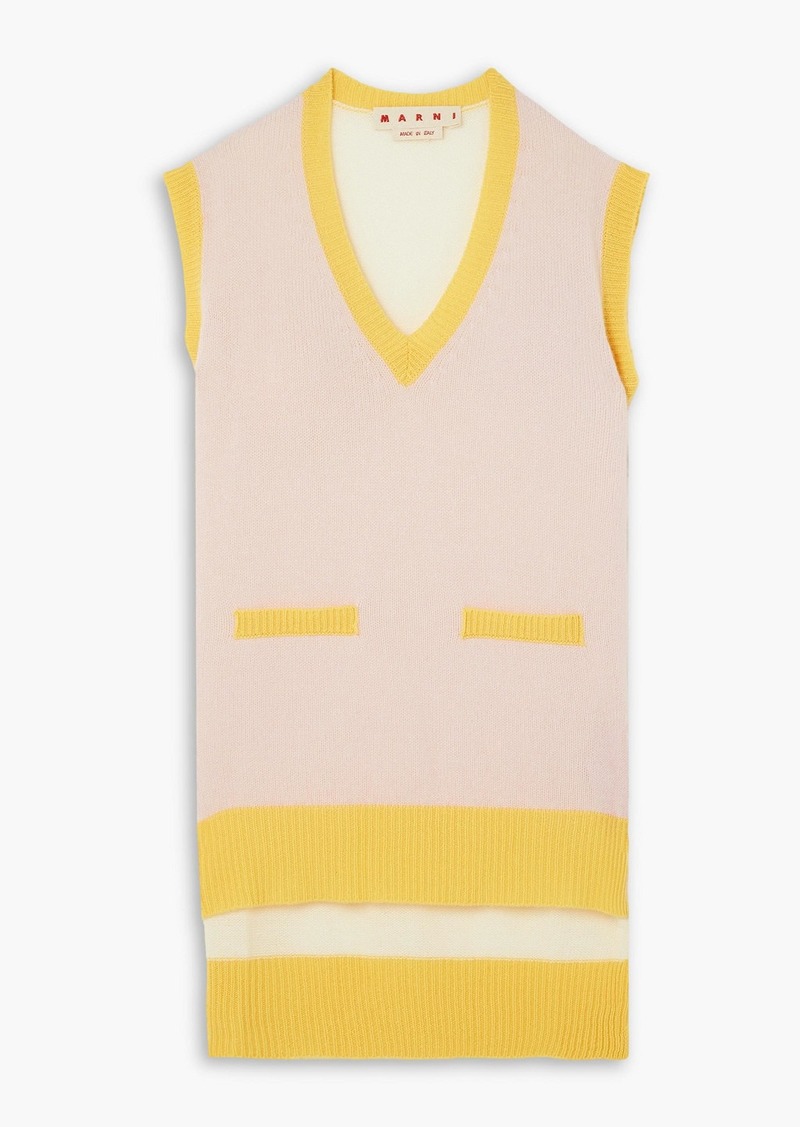 Marni - Two-tone cashmere vest - Yellow - IT 38