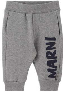 Marni Baby Gray Logo Track Pants