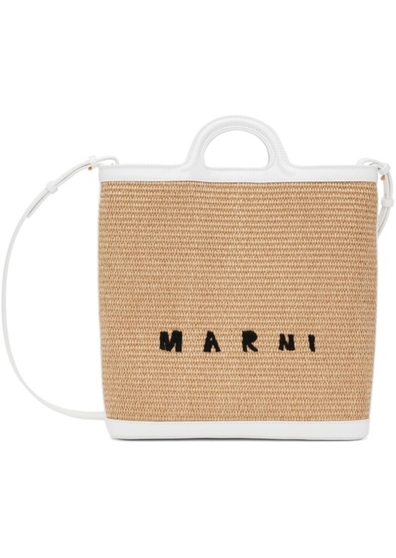 Marni Beige & White Tropicalia Crossbody Tote