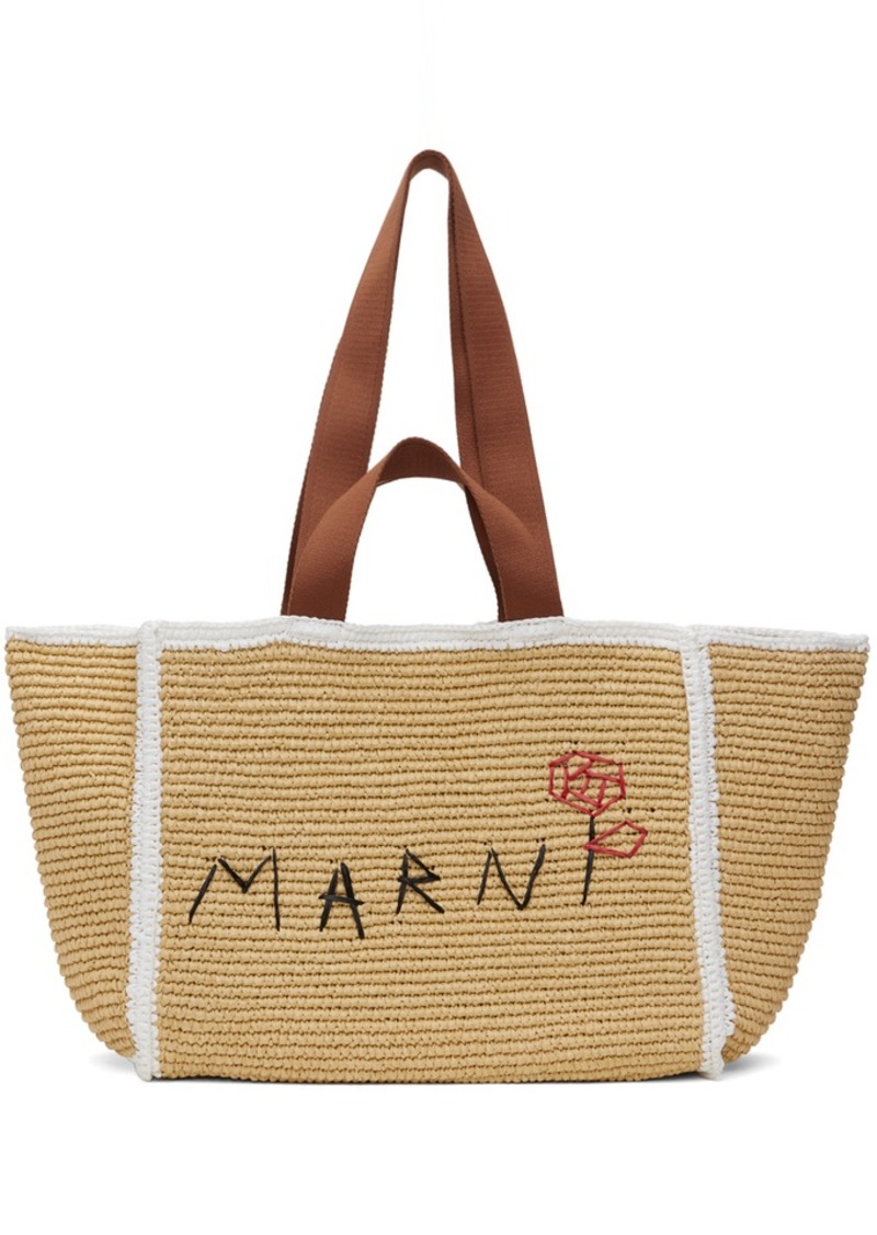 Marni Beige Medium Shopping Tote