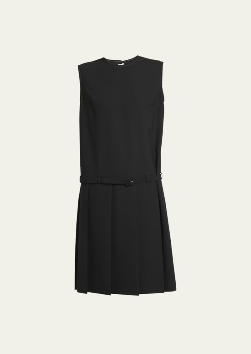 Marni Belted Drop Waist Pleated Dress