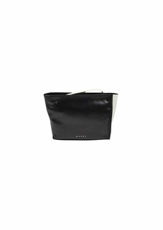 MARNI Black and white leather soft museum clutch bag Marni