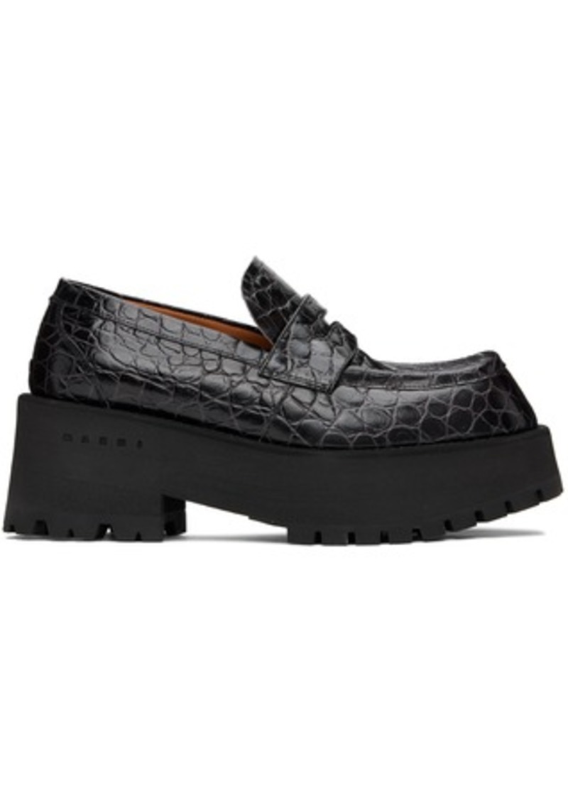 Marni Black Croc Loafers