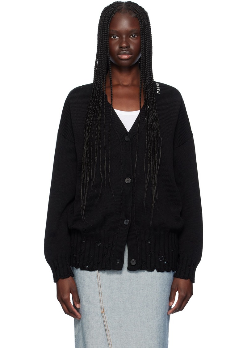 Marni Black Distressed Cardigan