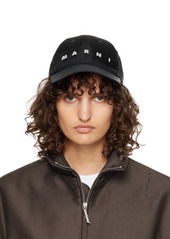 Marni Black Embroidered Logo Baseball Cap