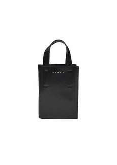 MARNI Black leather mini soft Museo shopping bag Marni