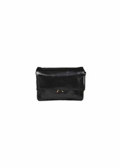 MARNI Black leather Trunk soft shoulder bag with logo Marni