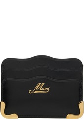 Marni Black Leather Wavy Card Holder