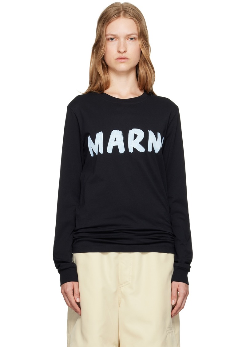 Marni Black Printed Logo Long Sleeve T-shirt