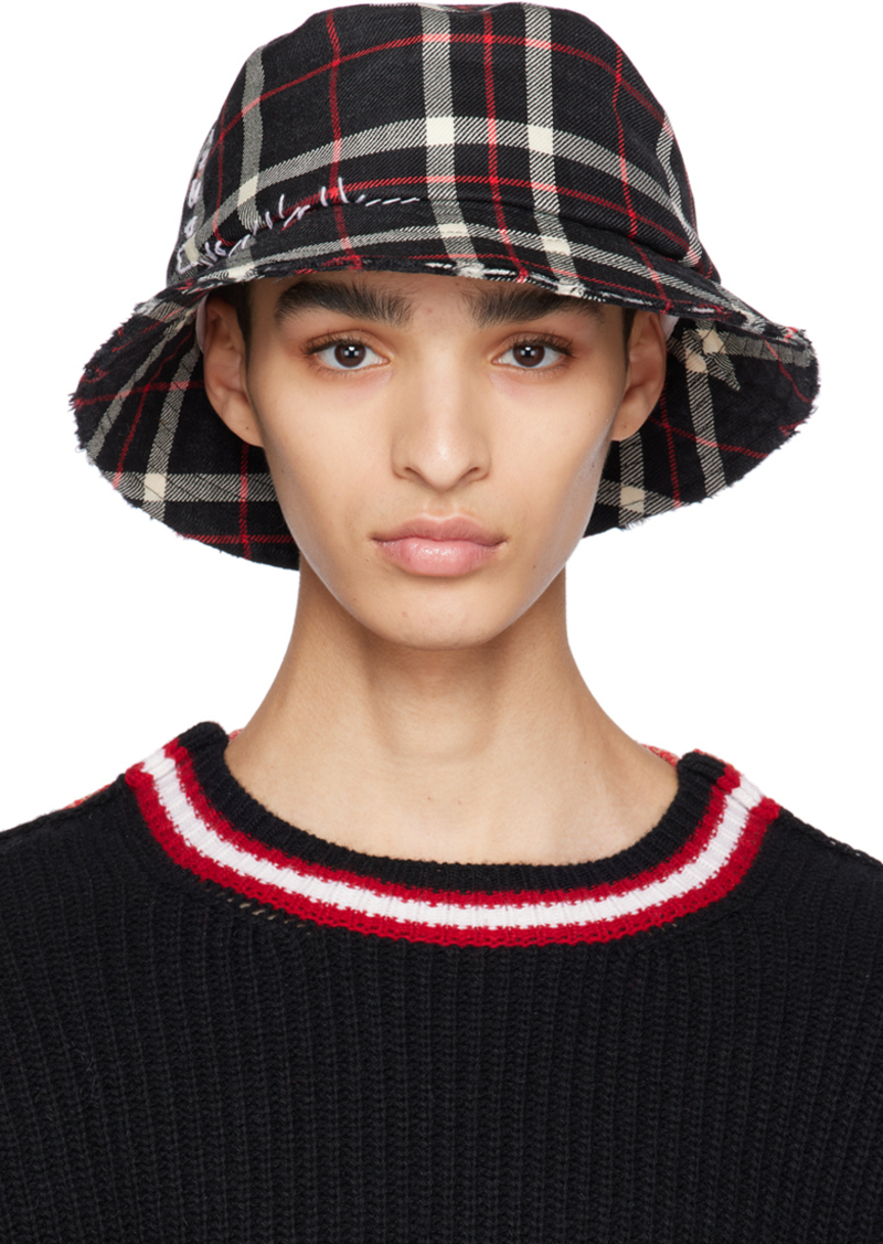 Marni Black Tartan Bucket Hat