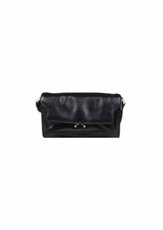 MARNI Black Trunk soft small leather shoulder bag with logo Marni