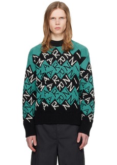 Marni Blue & Black Jacquard Sweater