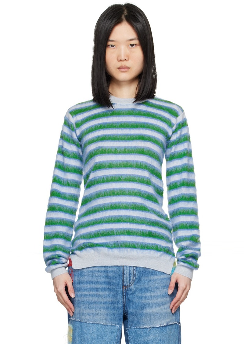 Marni Blue & Green Striped Sweater