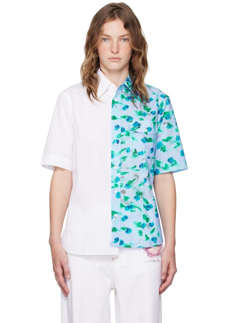 Marni Blue & White Asymmetric Shirt