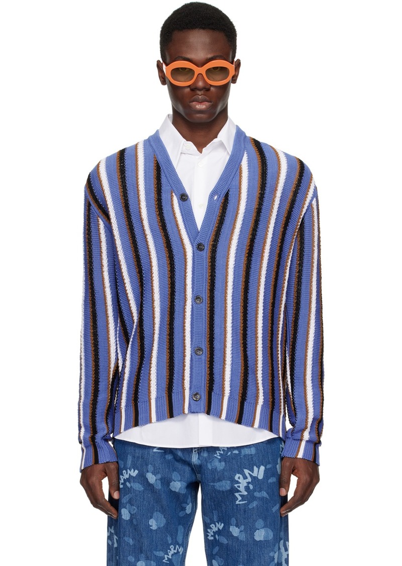 Marni Blue & White Striped Cardigan