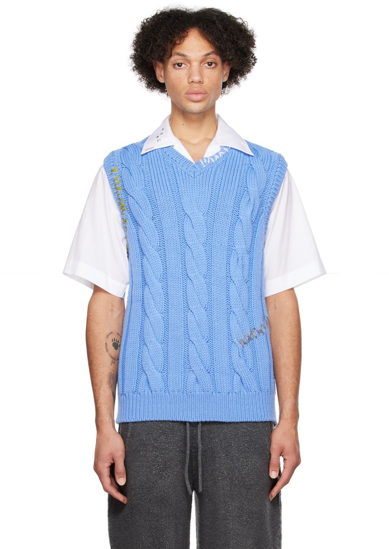 Marni Blue Embroidered Vest