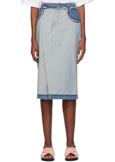 Marni Blue Five-Pocket Denim Midi Skirt