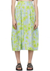 Marni Blue Graphic Midi Skirt