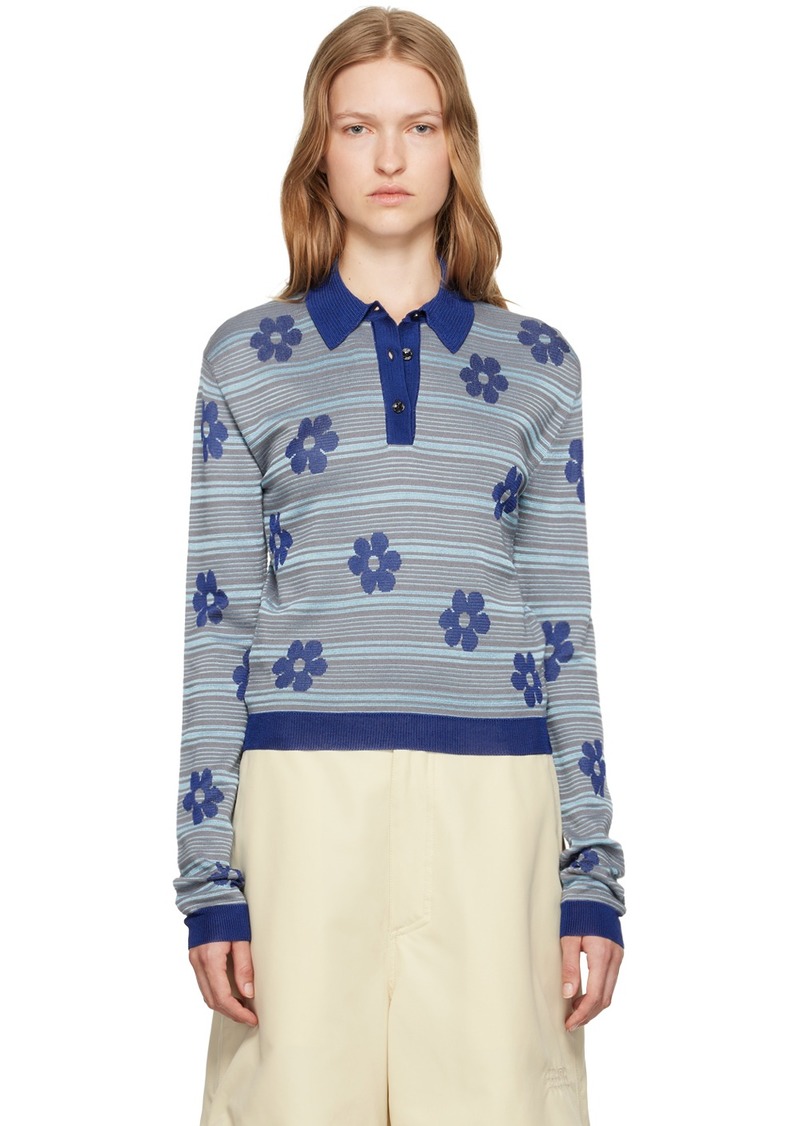 Marni Blue Jacquard Polo