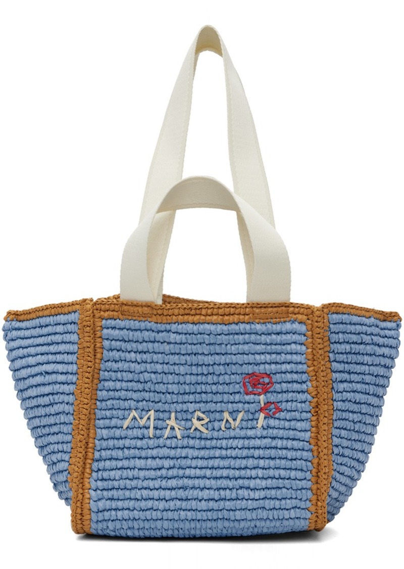 Marni Blue Macramé Sillo Small Tote