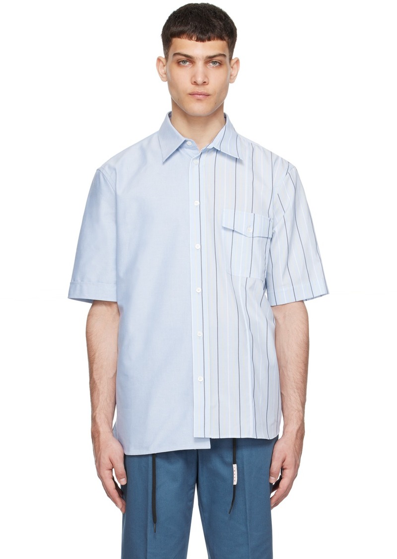 Marni Blue Paneled Shirt