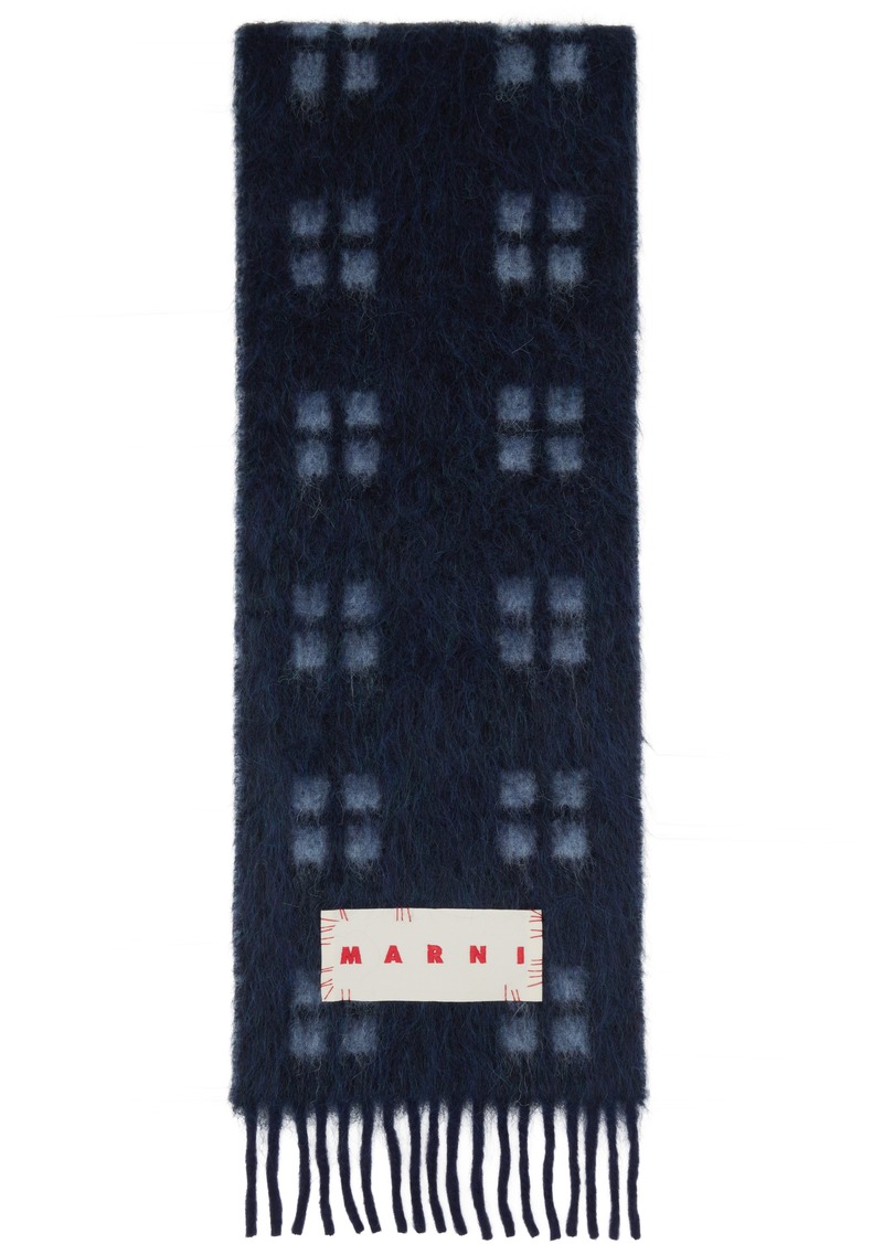 Marni Blue Square Motif Scarf