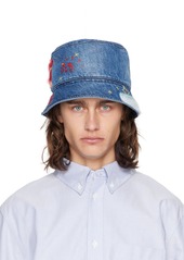 Marni Blue Stonewashed Organic Denim Bucket Hat