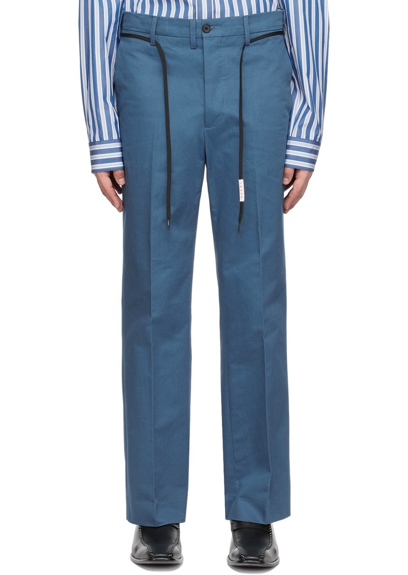 Marni Blue Straight-Leg Trousers