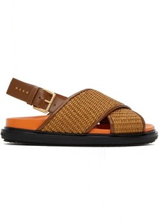 Marni Brown & Orange Fussbett Criss-Cross Sandals