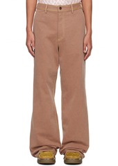 Marni Brown Contrast Stitching Jeans