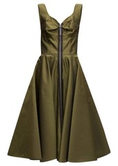 Marni Zip-through bustier-inspired twill midi dress