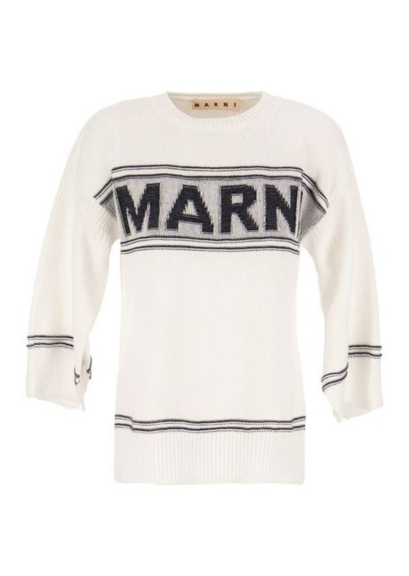MARNI Cotton jersey with logo
