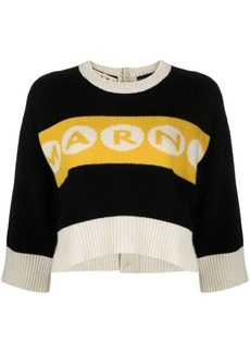 MARNI CROPPED SWEATER WITH LOGO