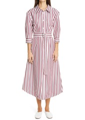 Marni Fit & Flare Cotton Shirtdress in China Red at Nordstrom