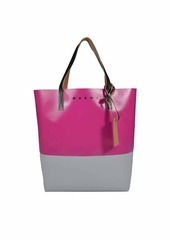 MARNI Fuchsia and gray Tribeca shopping bag with logo Marni