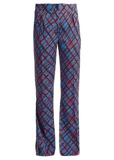 Marni Geometric-print flared trousers