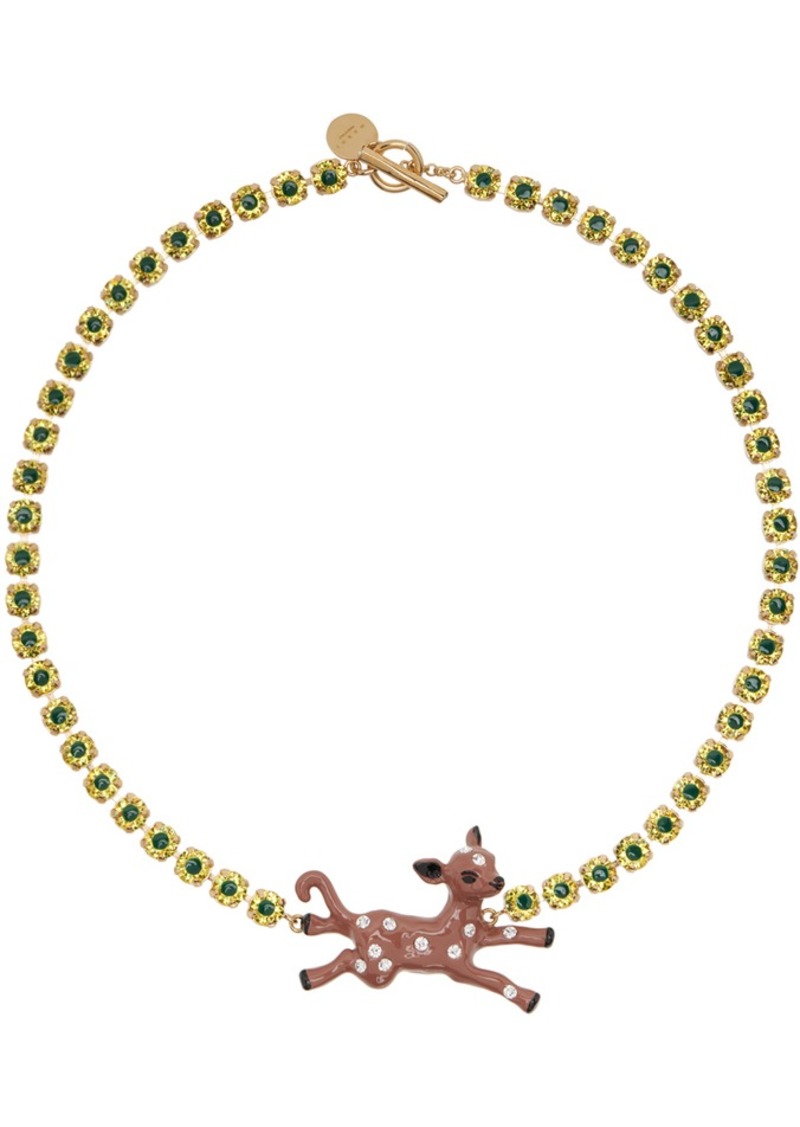 Marni Gold Deer Charm Necklace